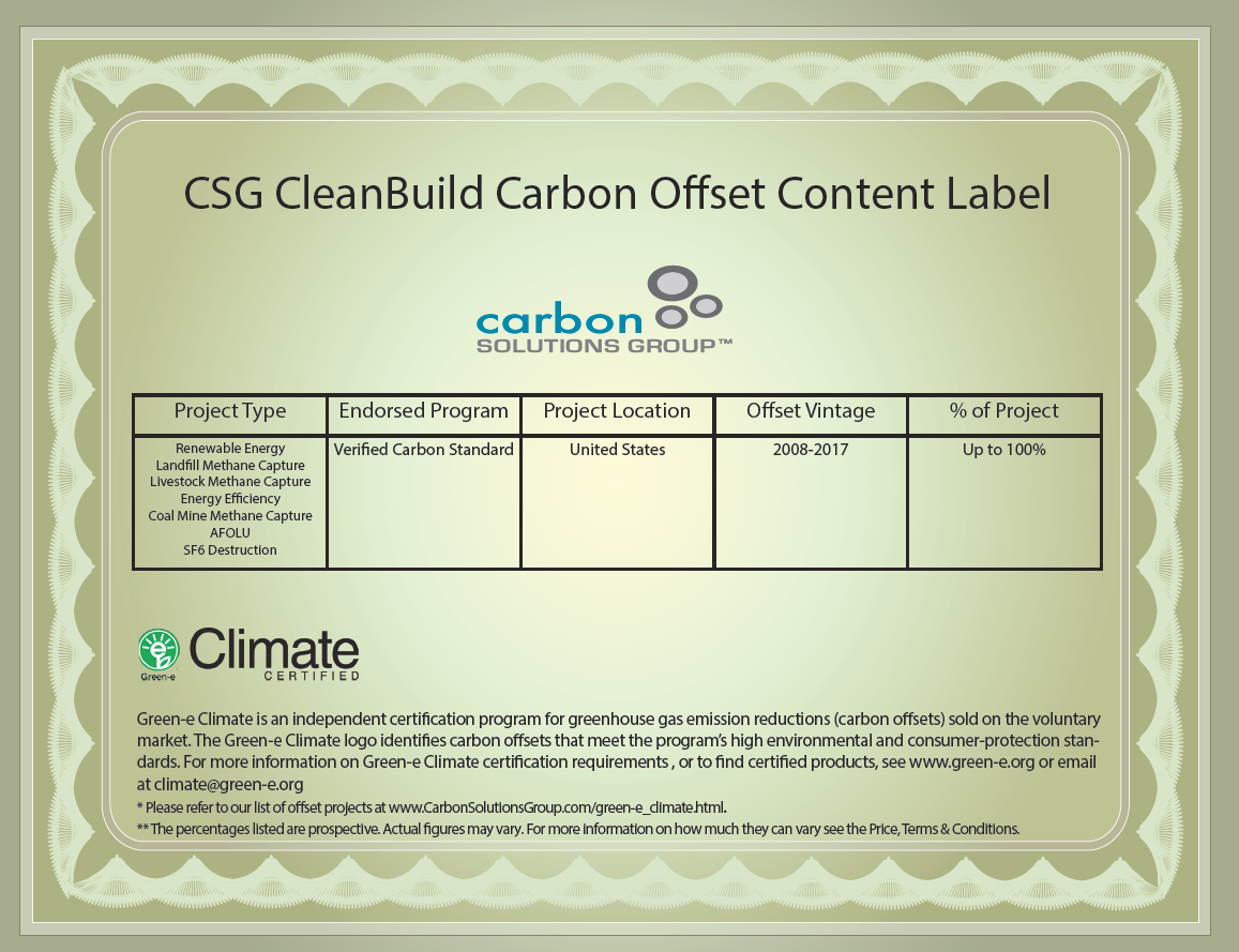 carbon solutions group carbon offset details