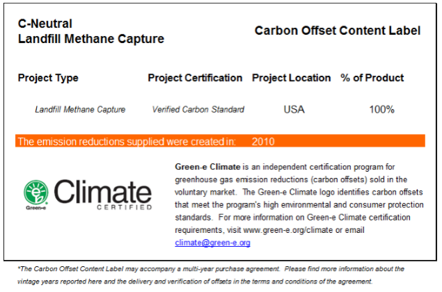 direct energy business carbon offset details